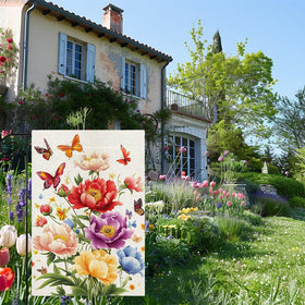 Hsrvivi weatherproof garden flag withstands sun and rain while brightening patios.