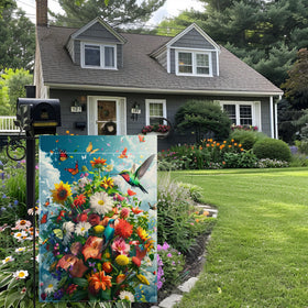 The Hsrvivi welcome flag adds cheerful color to entryways and porches.