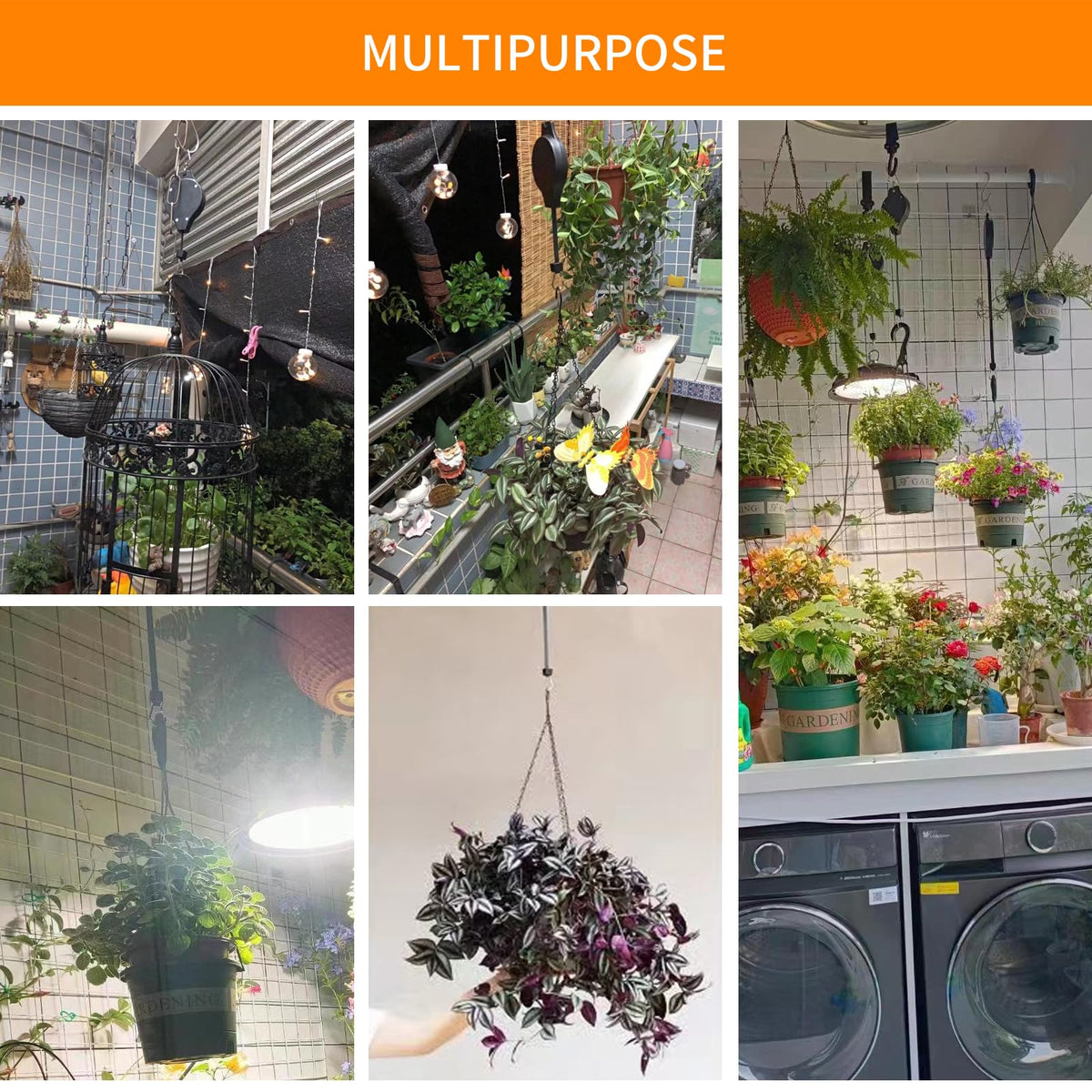 HstBnw plant pots and bird feeders hanging demonstrates flexible balcony placement.