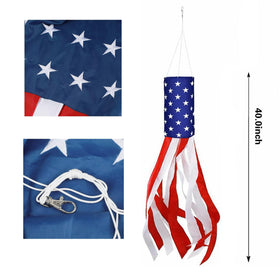 HSTENXY windsock with embroidered stars for accurate flag detail and durable display.