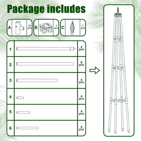Hsundries obelisk trellis supports tomatoes and cucumbers on a sunny balcony.