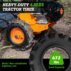 Hsupawa tiller tire packaged in a 2-count set for easy replacement.