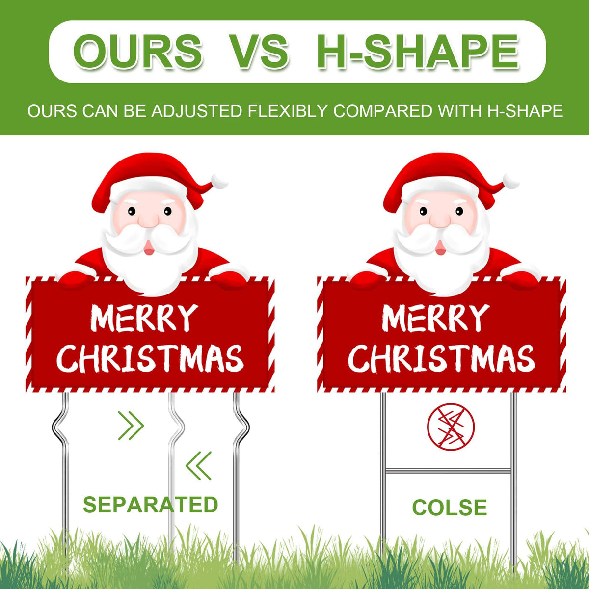 HSZJsto adjustable-spacing yard sign stakes adapt distance for various signs.