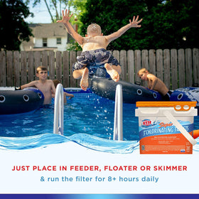 Clear water appearance with clarifier and sun-stable chlorine
