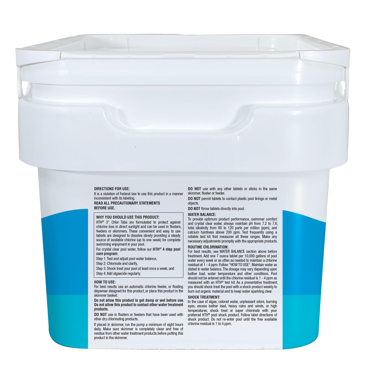 HTH 42064 tablets dissolving in water showing slow release