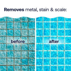 HTH Metal & Stain Defense pool-water-application being poured to treat metal stains