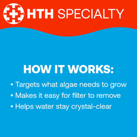 Crystal-clear pool water after treatment with HTH Phosphate Remover