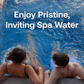 HTH Spa Enzyme Cleaner reduces scum lines for a fresher soak.