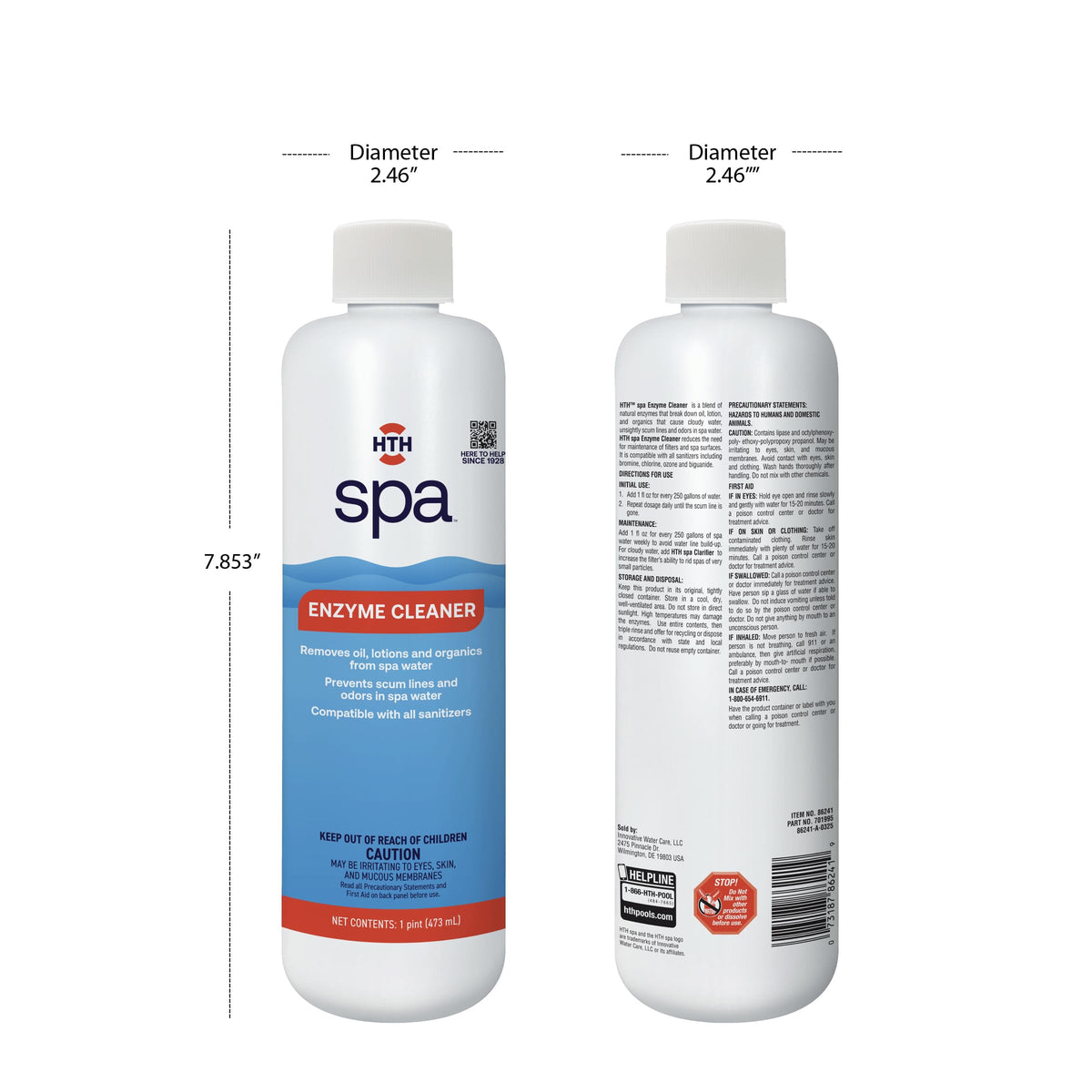 HTH Spa Enzyme Cleaner visible water clarity after use.