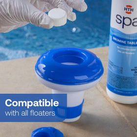 HTH Spa Bromine Tablets protect swimsuits and spa finishes during use