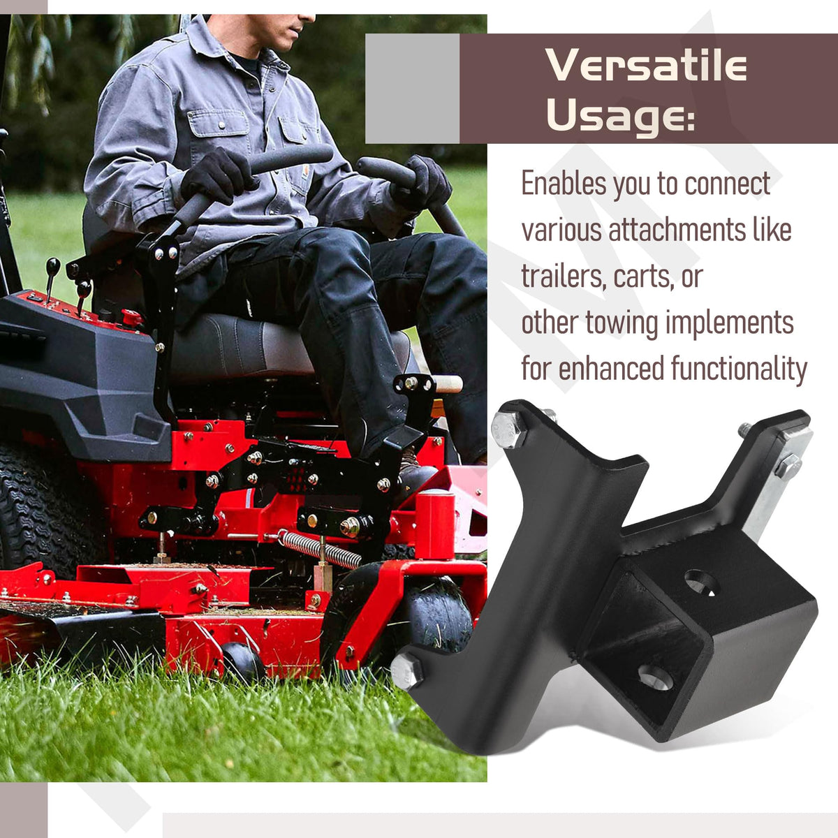 HTJYMY bracket supports trailers, carts, and other 2-inch accessories.