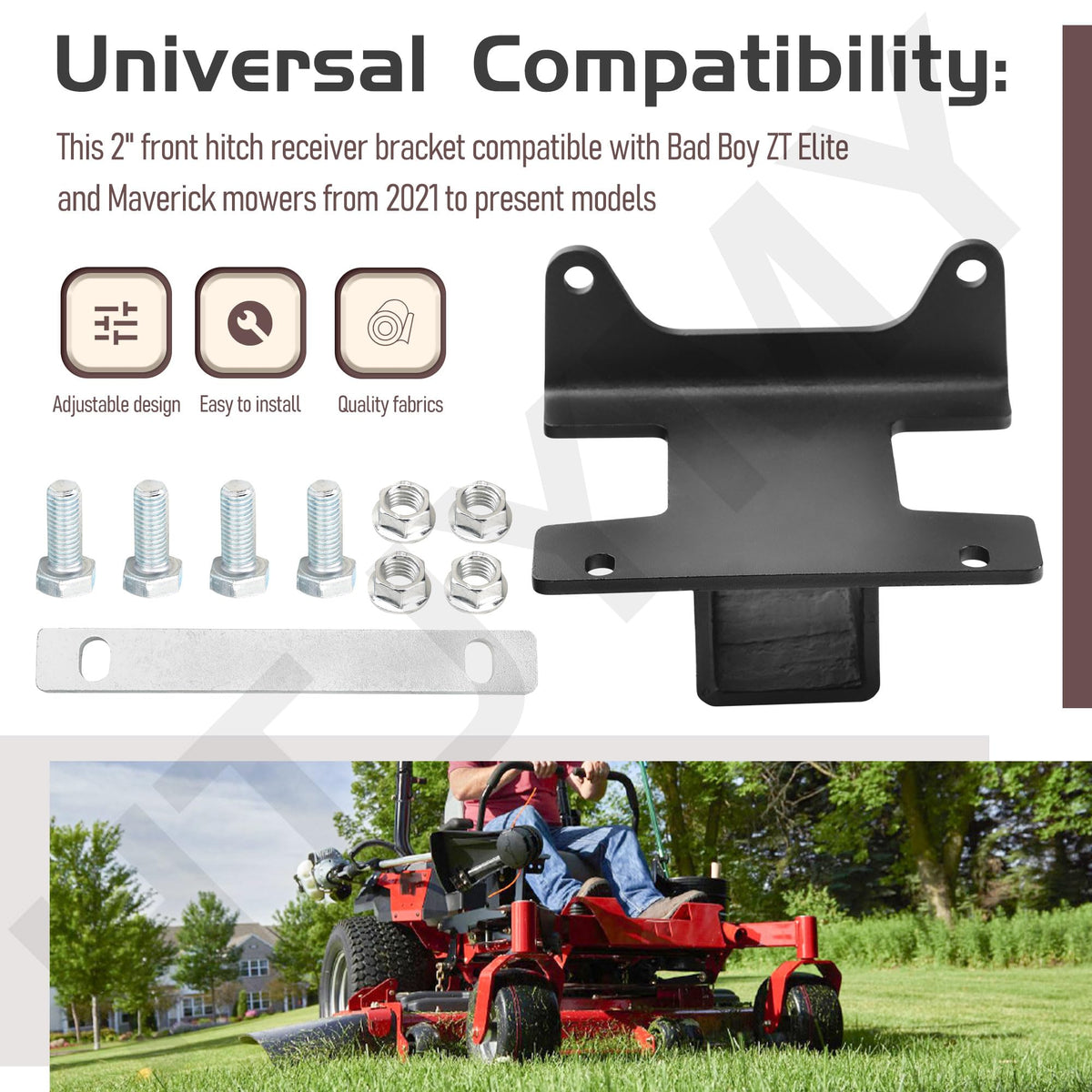 HTJYMY front hitch bracket installation is quick and easy.