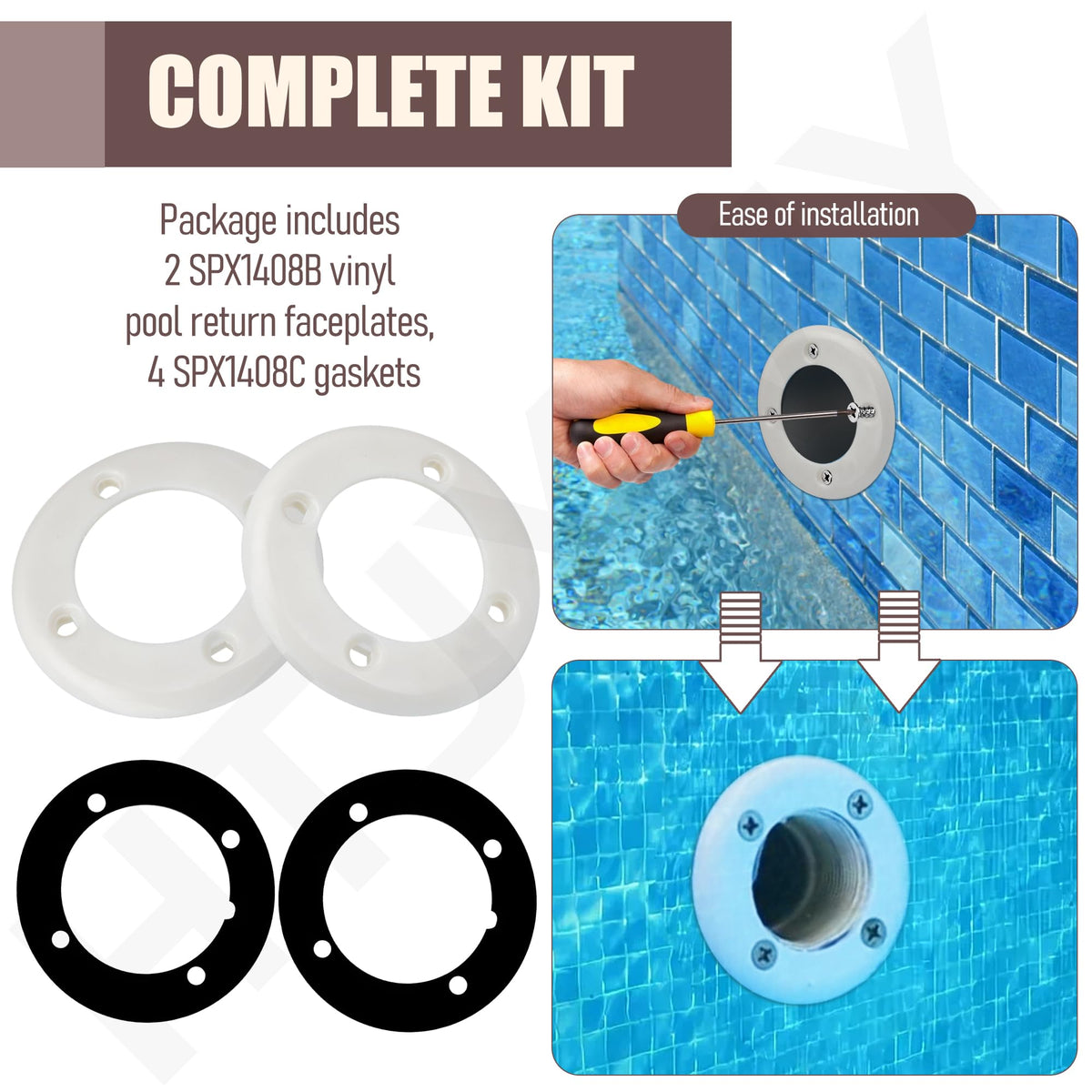 HTJYMY rust-resistant screws included for outdoor pool use