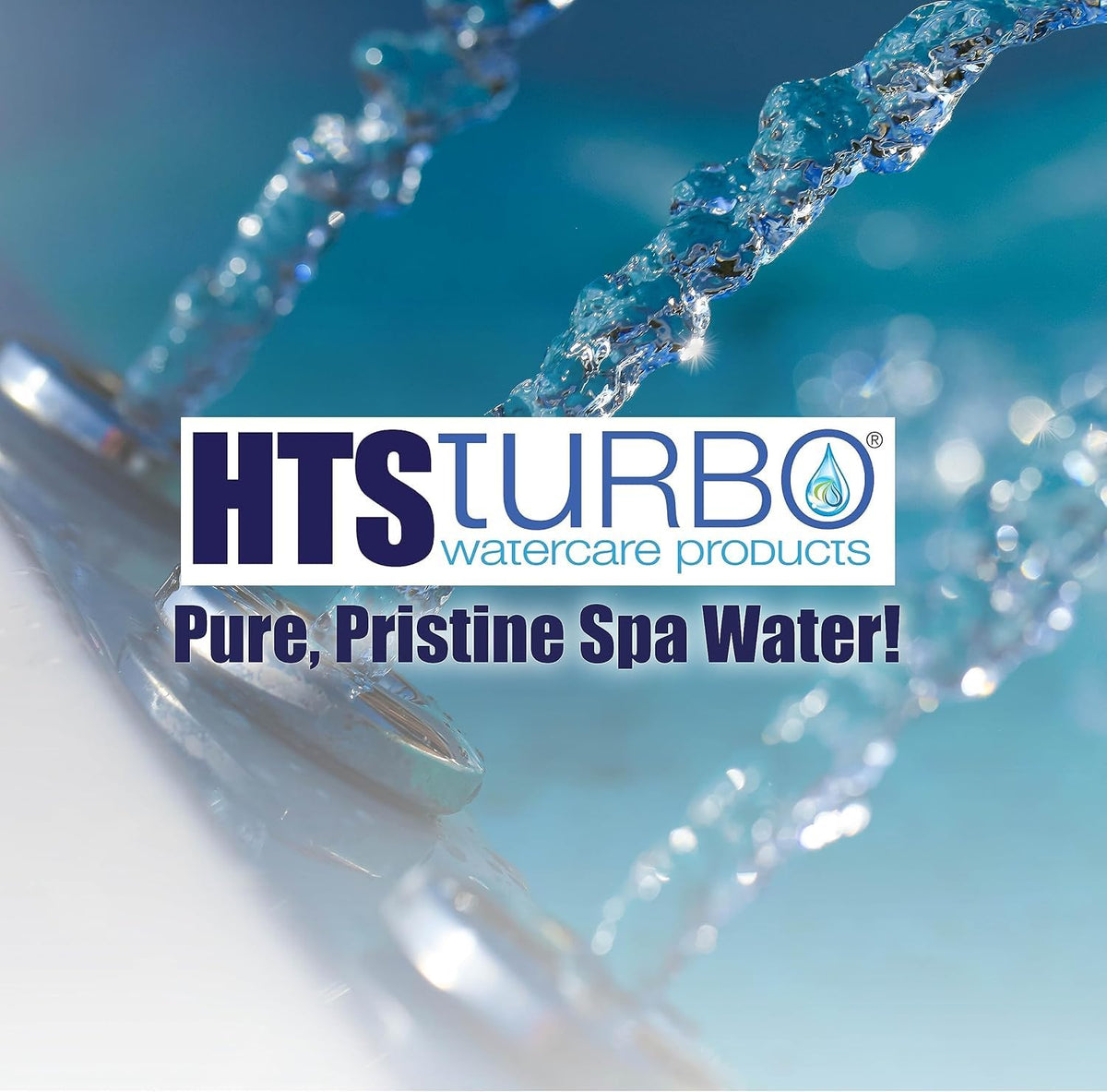 HTS Turbo chlorine granules dissolving in water for easy pool maintenance