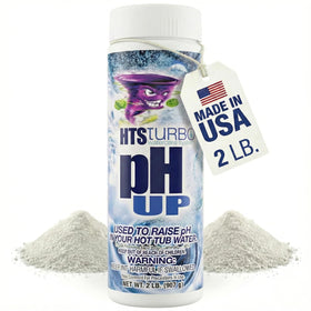 HTS Turbo pH Up bottle-front view for easy spa water balance.