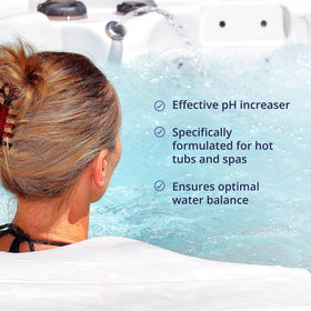 HTS Turbo pH Up pour action demonstrates quick-dissolving granules.