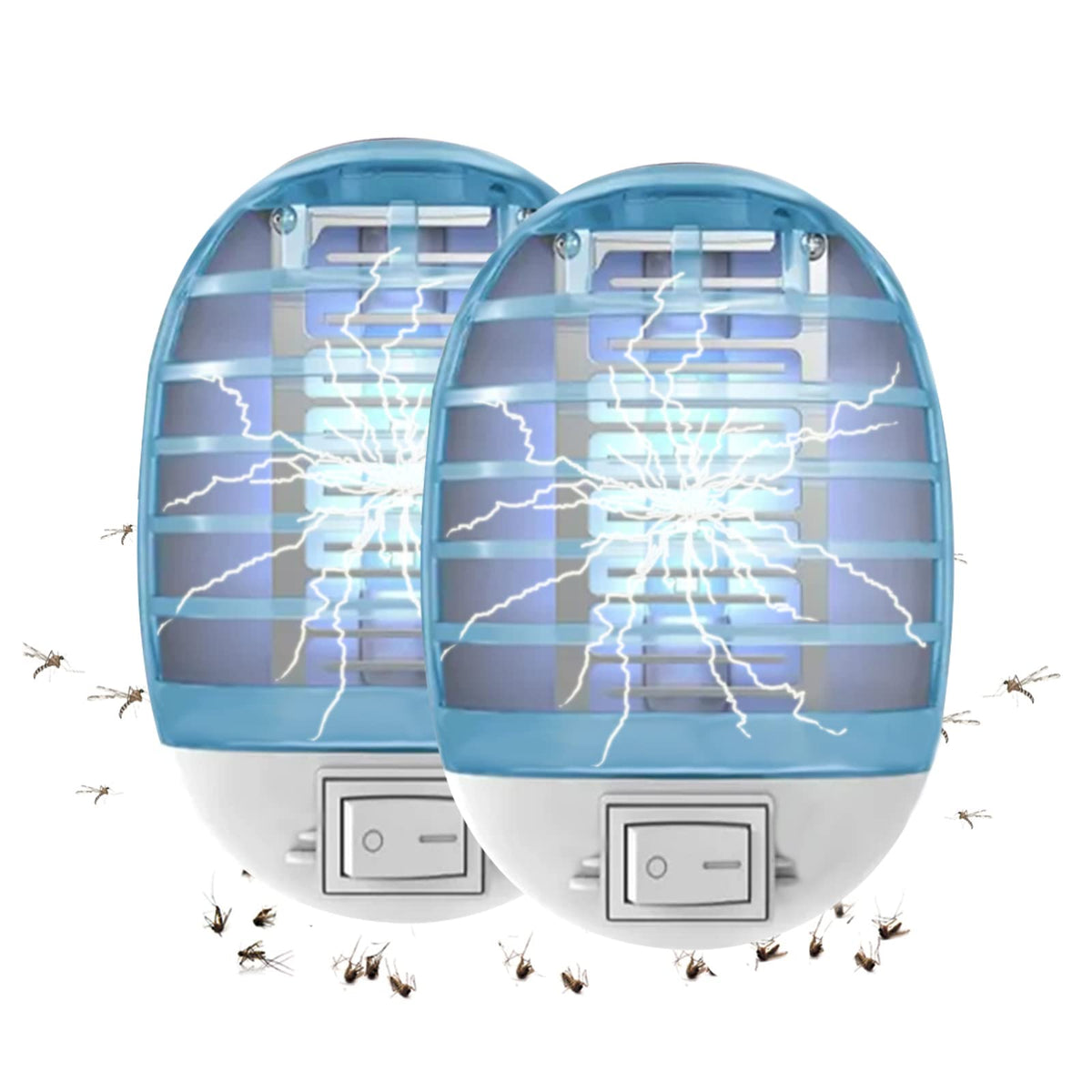 HTTLLH Bug Zapper Indoor 2-Pack front view highlights compact plug-in units for insect control.