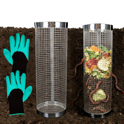 HTtoy underground worm compost bin in compact garden setup for efficient soil enrichment