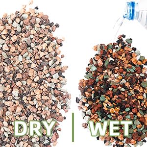 HTWNK lava rock colorful grains terrarium image highlighting decorative top dressing