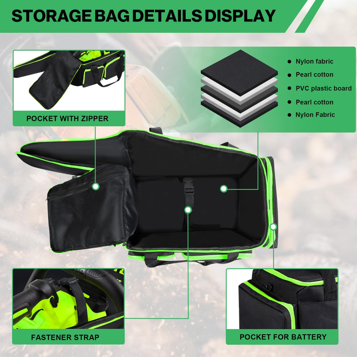 HTZSSON waterproof material protecting chainsaw during site use