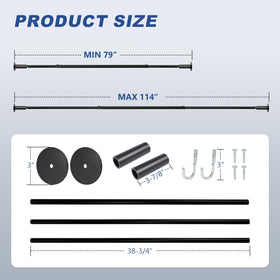 HUAALIUCHE adjustable bar from 79 to 114 inches fits diverse trailers