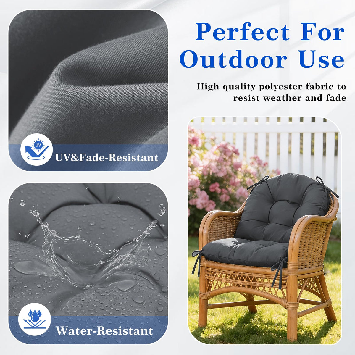 Wolfbird tufted-detail cushions add classic style and lasting support.