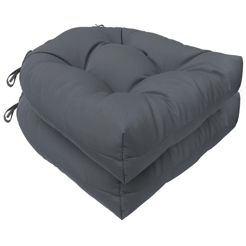 HUADUO-BEAUTY Wolfbird outdoor chair cushions 2-pack provide weatherproof patio seating.