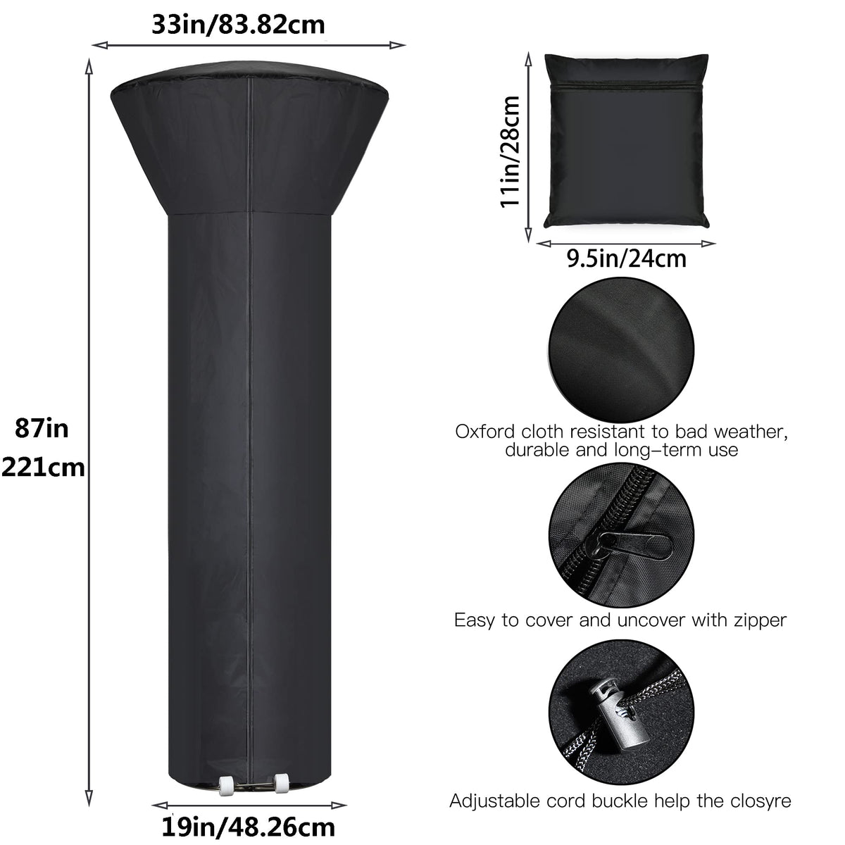 Hualedi dustproof tear-resistant cover shields heater in windy weather