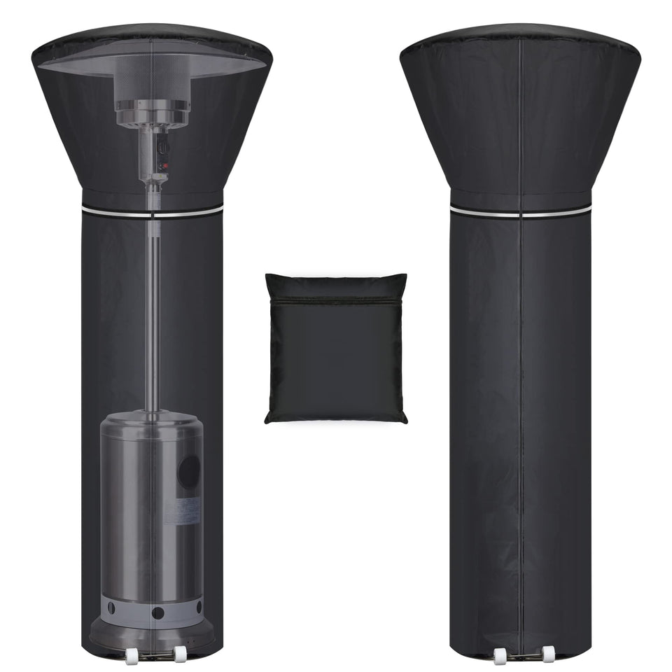 Hualedi patio heater cover with reflective strip for night visibility.