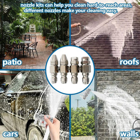HuangTian J-Rod tip 40-degree offers gentle wash for delicate surfaces.