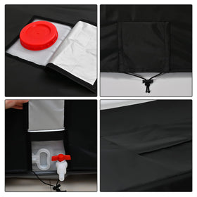 Top opening with closure shown for easy water filling