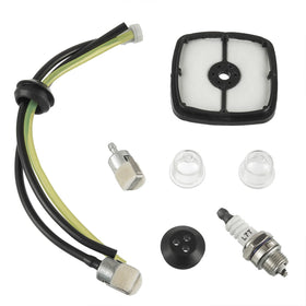 HUAREW fuel line kit components laid out for quick maintenance on Echo tools