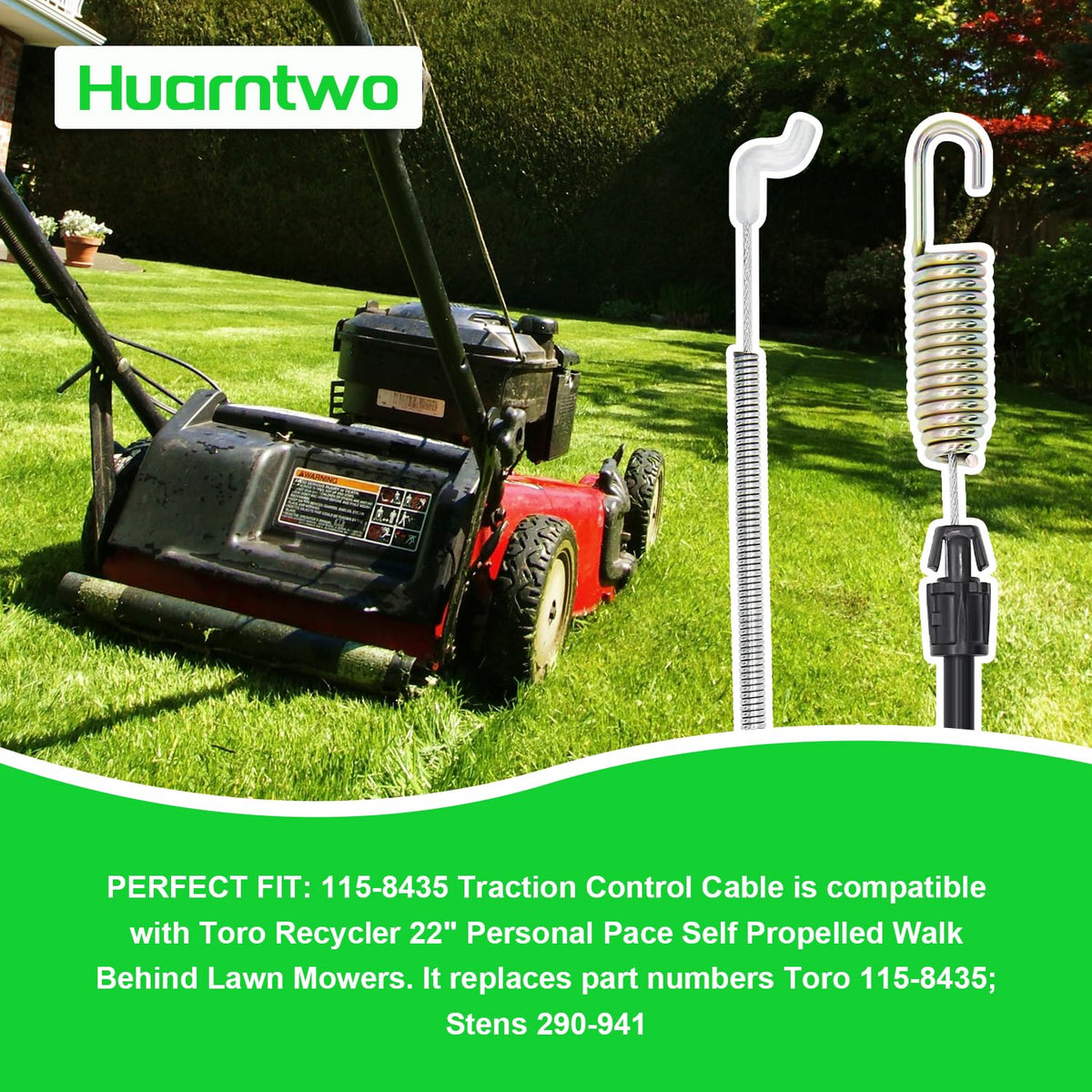 Huarntwo end configuration with Z Bend and spring for secure tension.