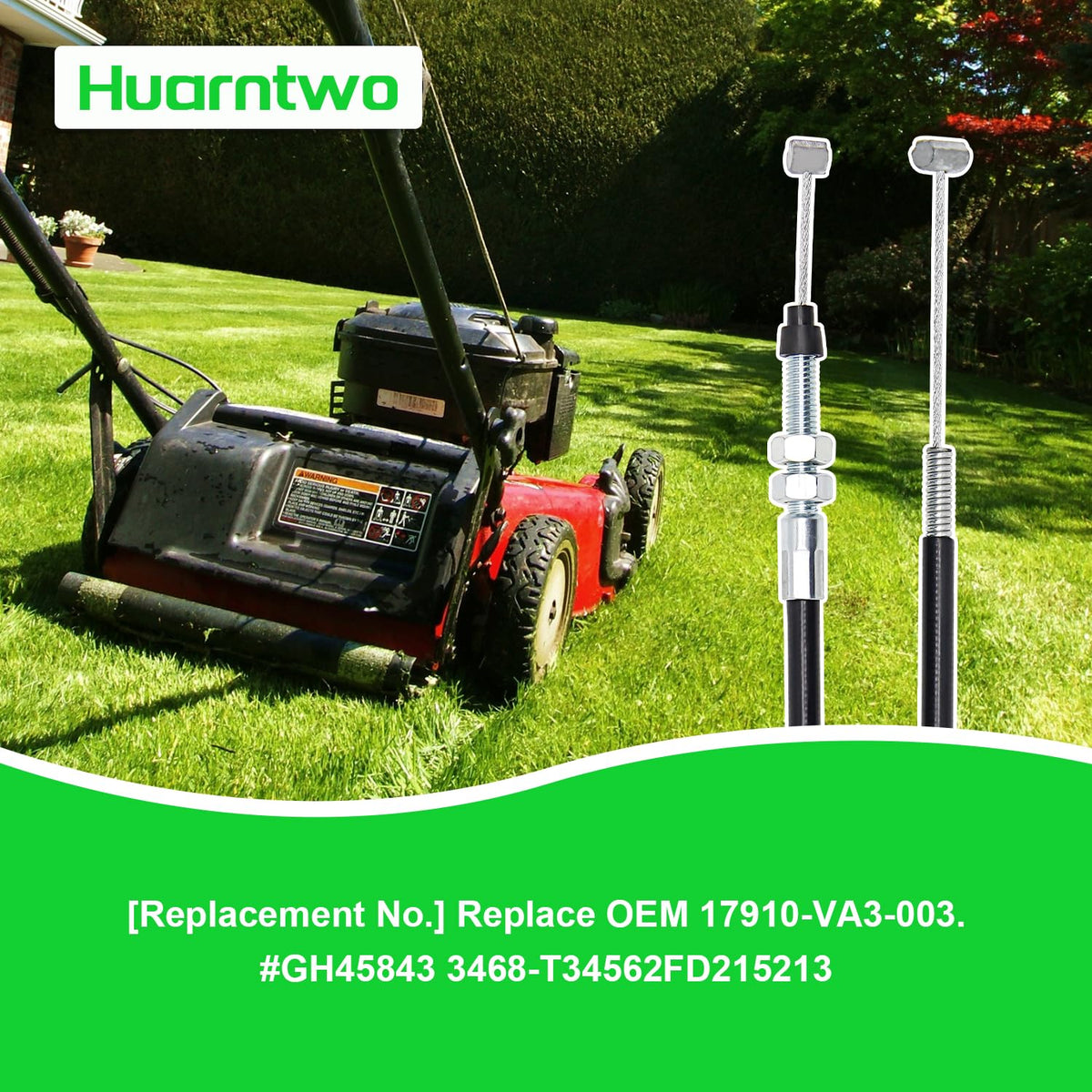 Huarntwo Honda-compatible throttle cable close-up, premium quality for reliable control.