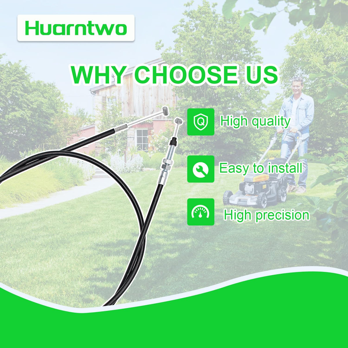 Huarntwo throttle cable on Honda mower, ready to restore precise throttle response.