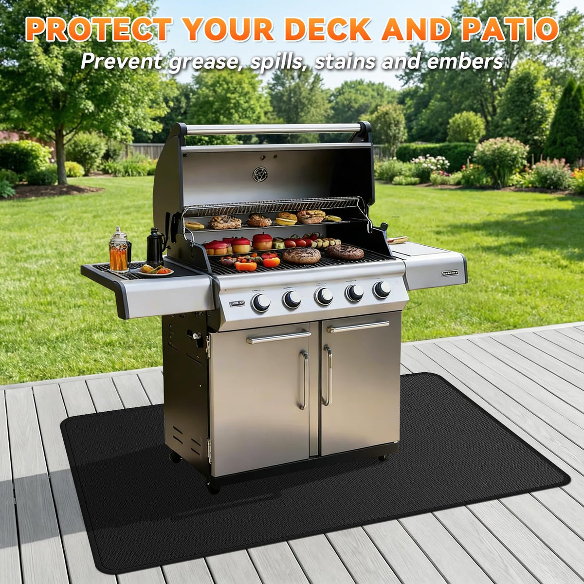 Huchiz double-sided fireproof oil-resistant mat guards embers and oils