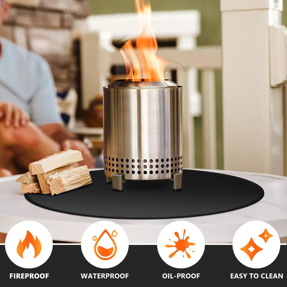 Huchiz reusable, foldable mat provides portable protection for outdoor cooking.