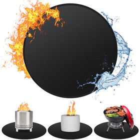Huchiz 19.5-inch fire pit mat on tabletop shields against embers and stains.