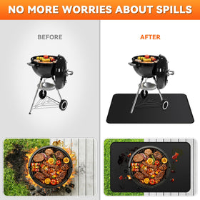 Huchiz large 72x39-inch mat fits under most grills for full coverage