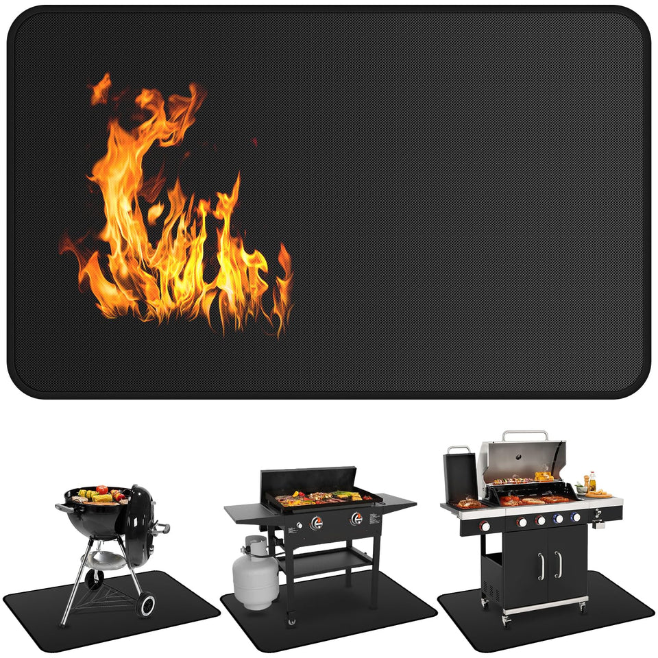 Huchiz under-grill-mat 72x39-inch deck protector shields patio from grease