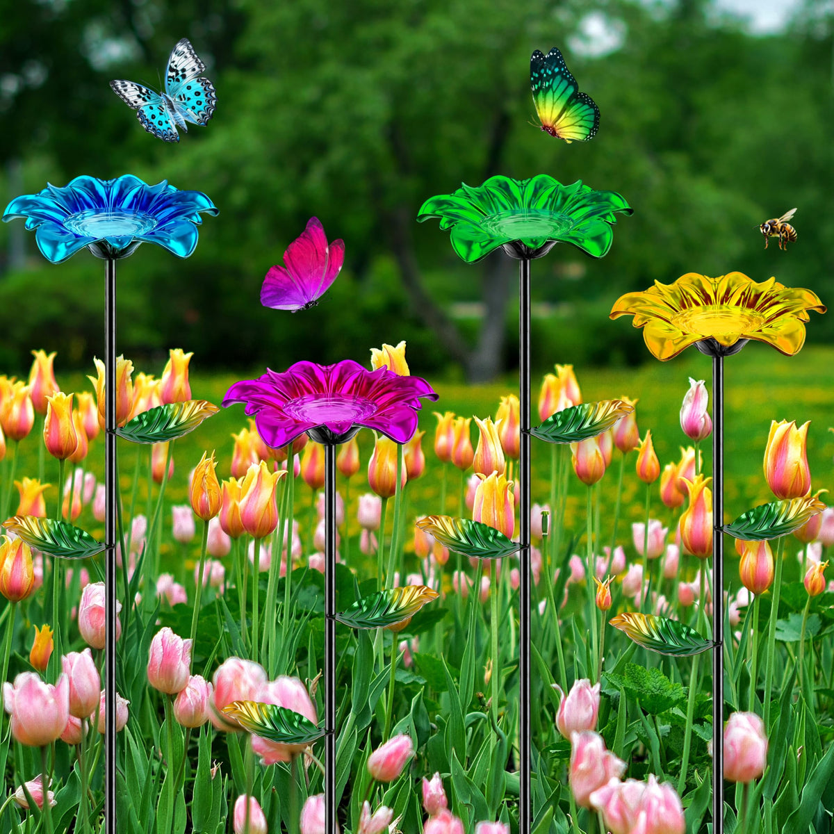 HUFAND leaf shaped cups offer shallow water for bees and butterflies