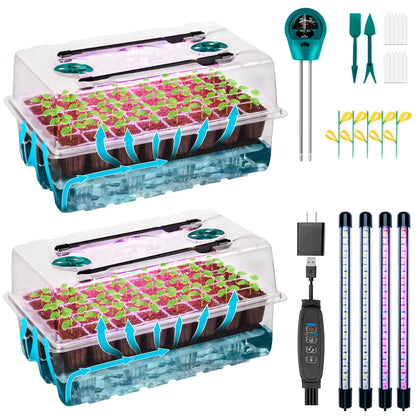 Hugbow self-watering seed starter tray 80-cell ready for germination and transplanting.