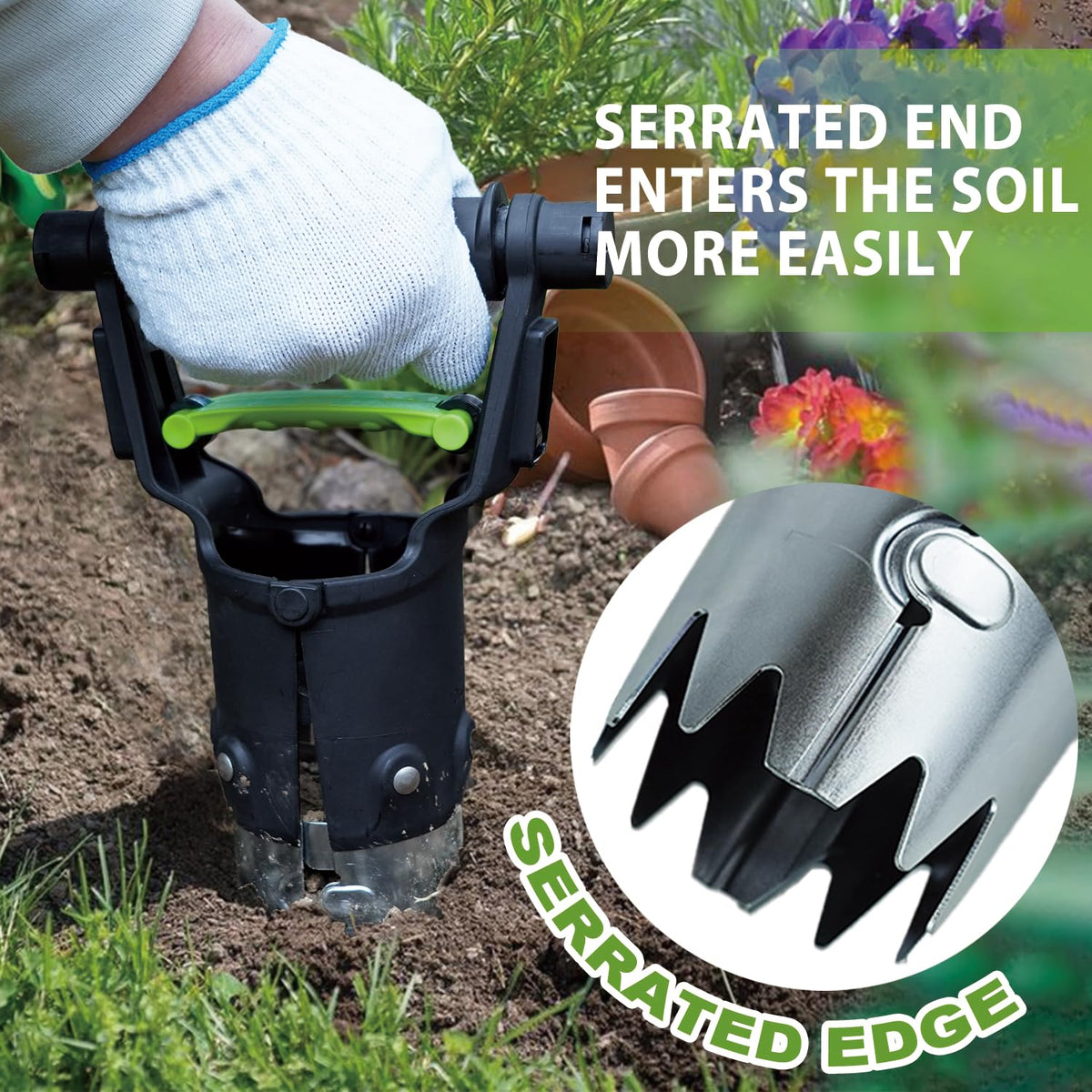 Hugeleaf bulb planter expands from 2.36 to 3.15 inches for versatile digging