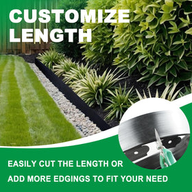 Hugeleaf lawn border installation with hammer shows quick DIY setup