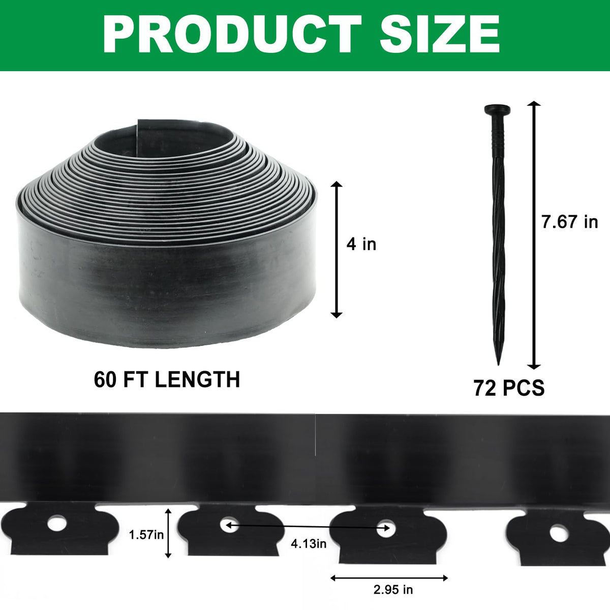 Hugeleaf 72 spikes anchor set secures borders in soil