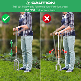 Hugeneroy manual push core aerator durable-steel construction supports long-term lawn care.