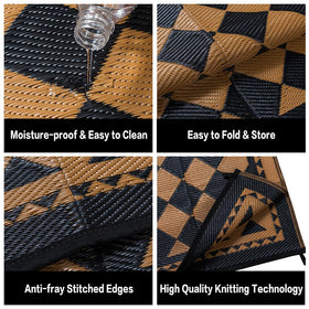 HUGEAR durable plastic straw mat for decks and entryways.