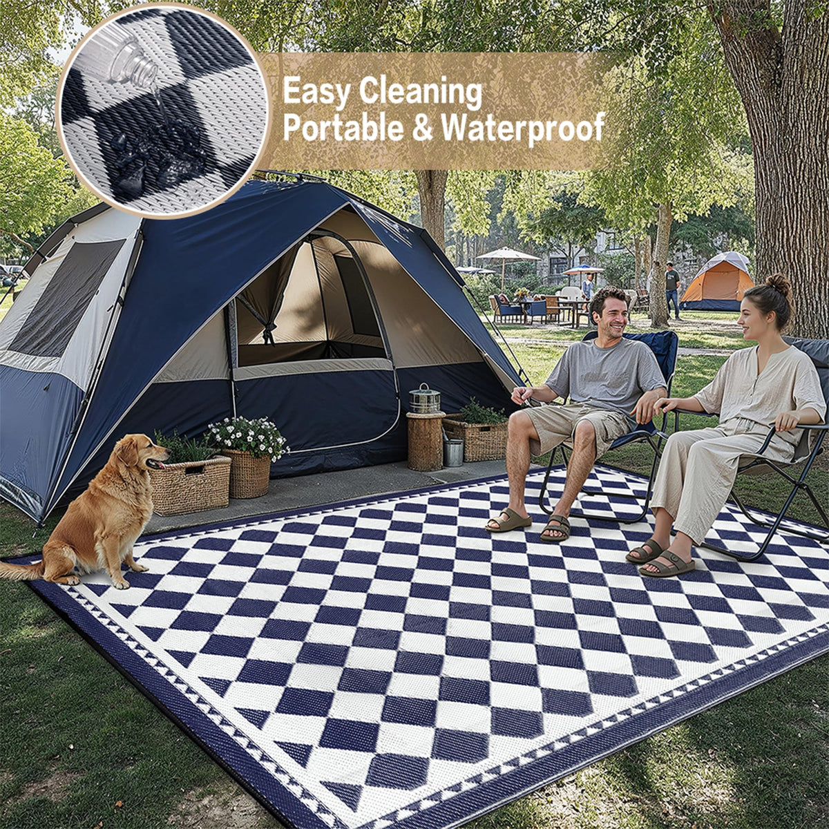HUGEAR easy-clean mat resists stains for high-traffic areas