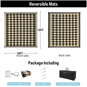 HUGEAR rug with reversible design offering two color options.