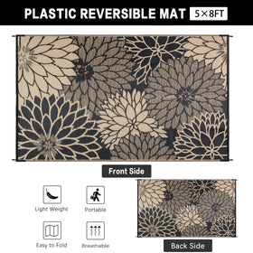HUGEAR reversible floral rug offering two decor options for flexible styling